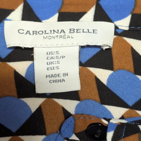 Carolina Belle Geometric Patterned Blouse Size S - Picture 5 of 6